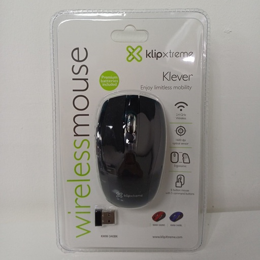 Mouse wireless Klip Xtreme Klever negro