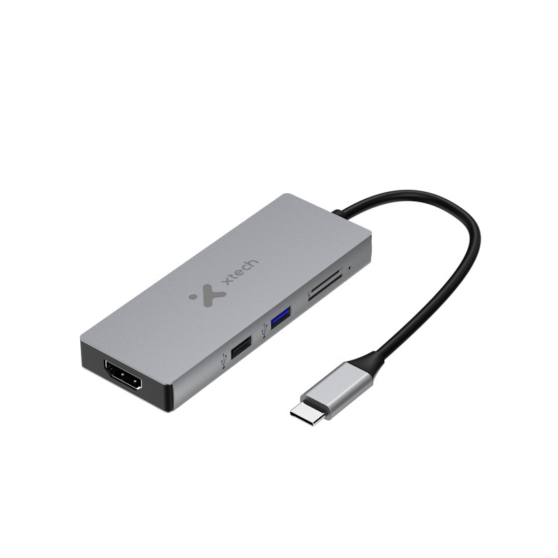 Hub 5 puertos USB-C Xtech XTC-564