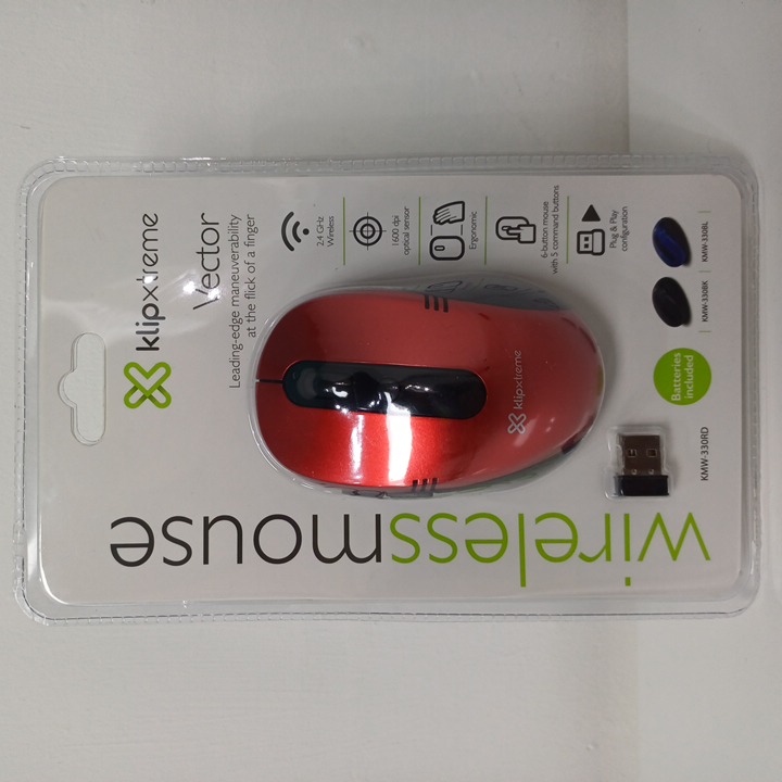Mouse wireless Klip Xtreme vector rojo
