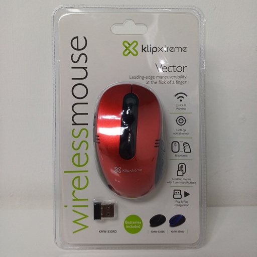 Mouse wireless Klip Xtreme vector rojo