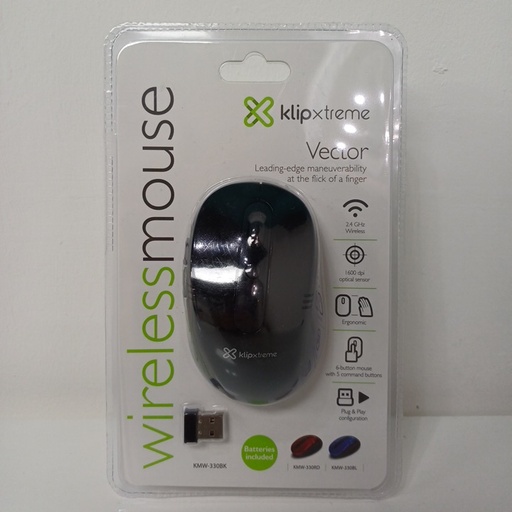 Mouse wireless Klip Xtreme vector negro