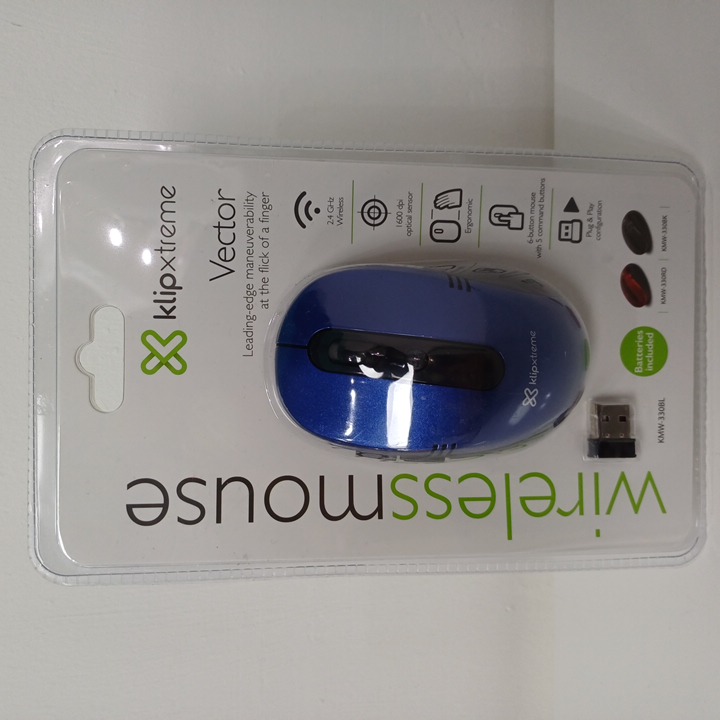 Mouse wireless Klip Xtreme vector azul