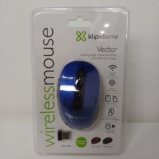 Mouse wireless Klip Xtreme vector azul
